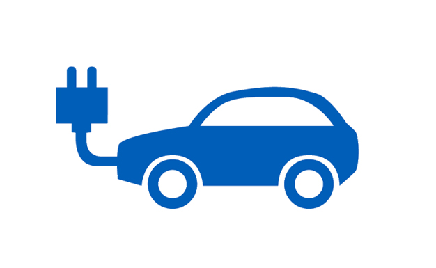 electric vehicle icon blue